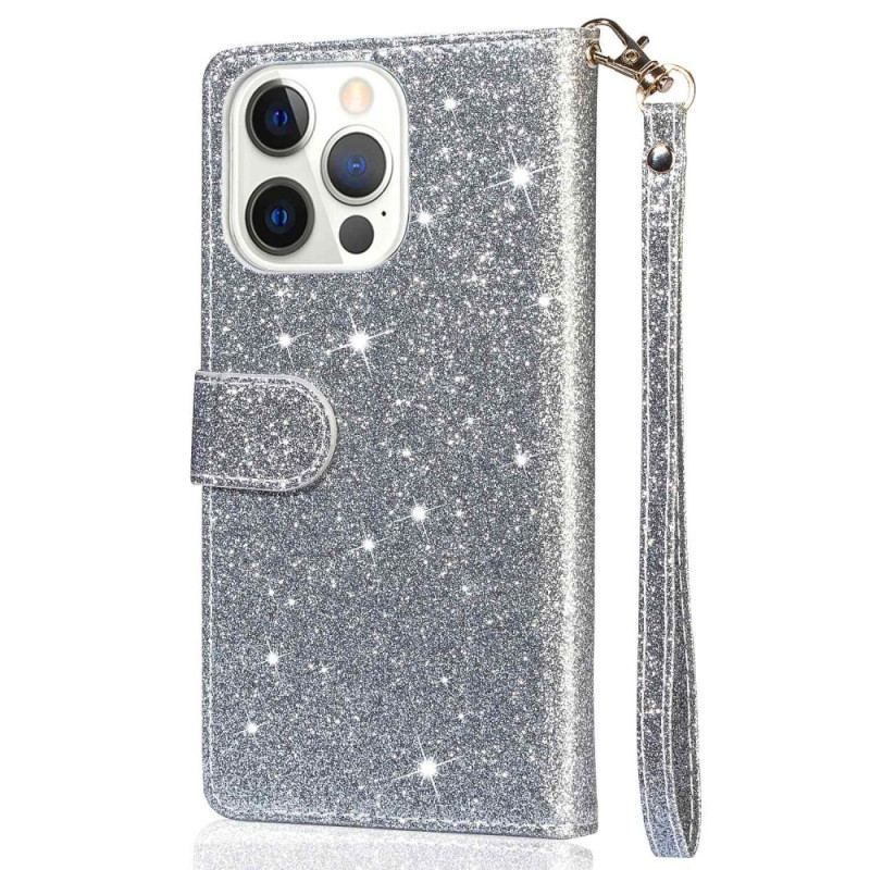 Flip Cover iPhone 14 Pro Max Punge Etui Glitter Tegnebog