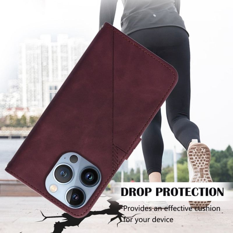 Flip Cover iPhone 14 Pro Med Snor Rem Trekanter