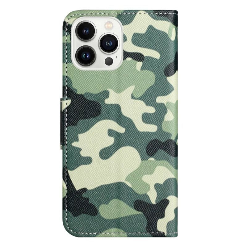 Flip Cover iPhone 14 Pro Militær Camouflage
