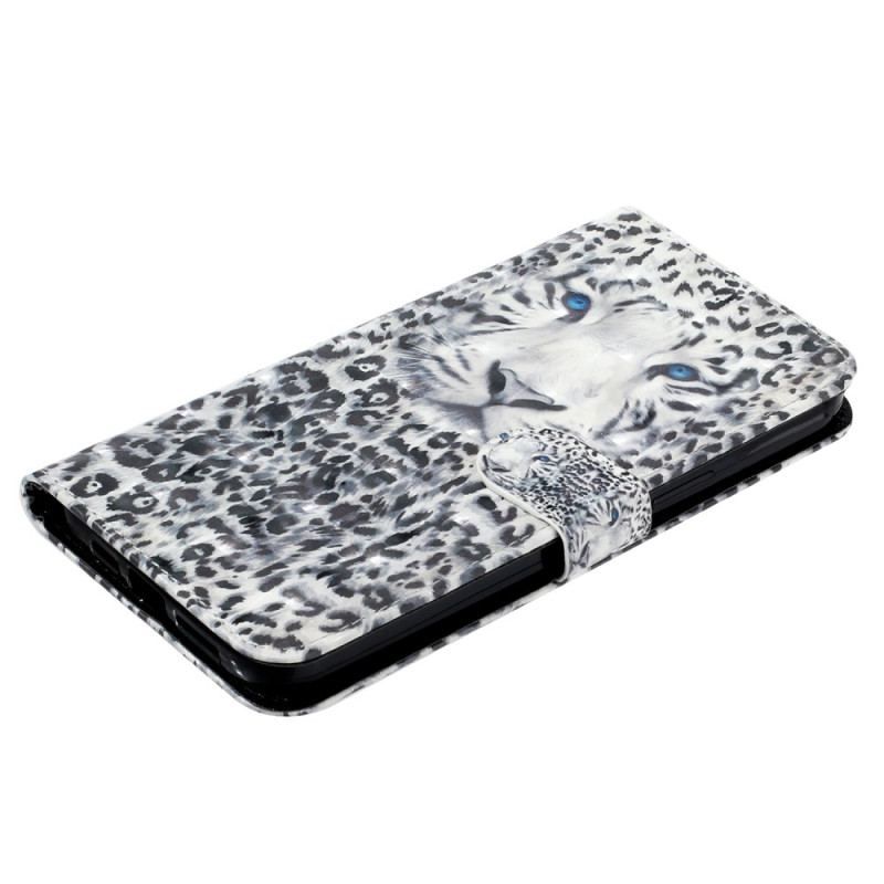 Flip Cover iPhone 15 Pro Max Med Snor 3d Leopard Med Rem