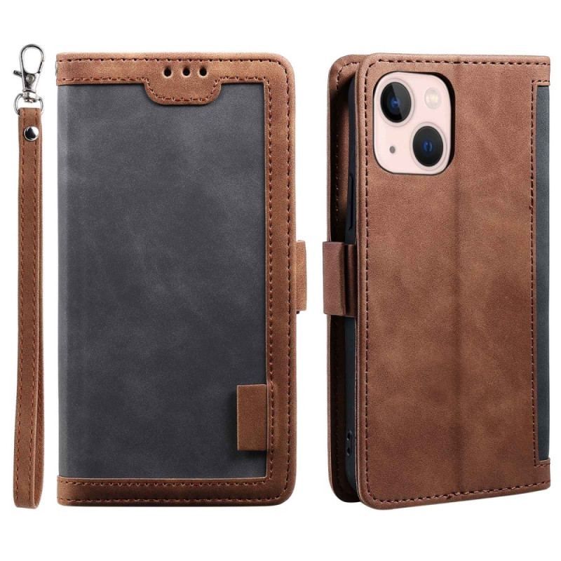 Flip Cover iPhone 15 Vintage Stil