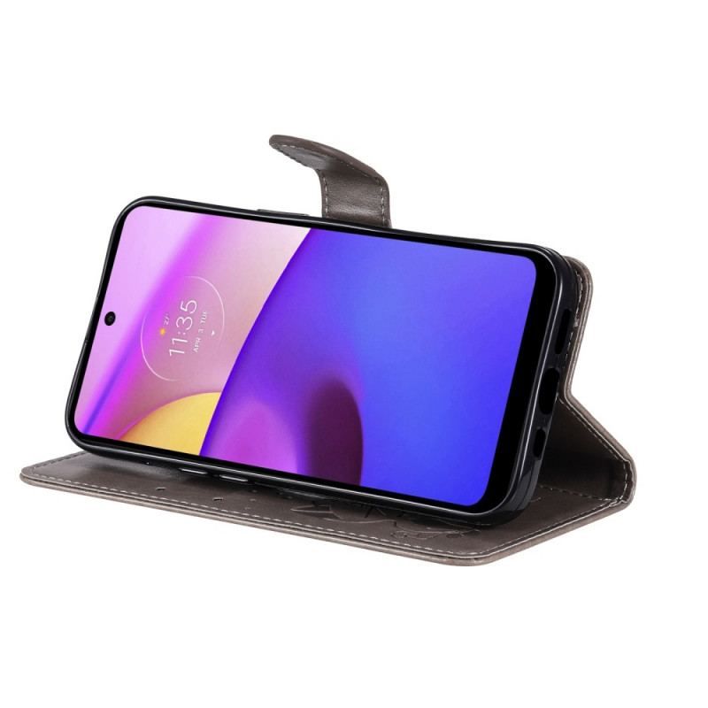 Flip Cover Moto E40 / E30 / E20 Med Snor Kat Og Bi Med Snor