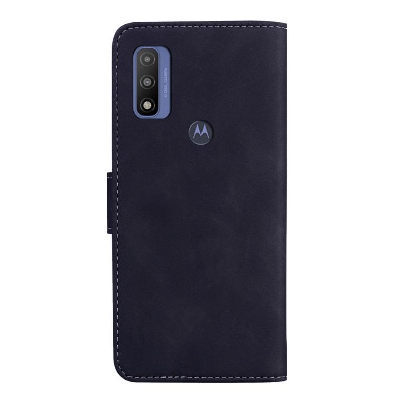 Flip Cover Moto E40 / E30 / E20 Monokrom Lædereffekt