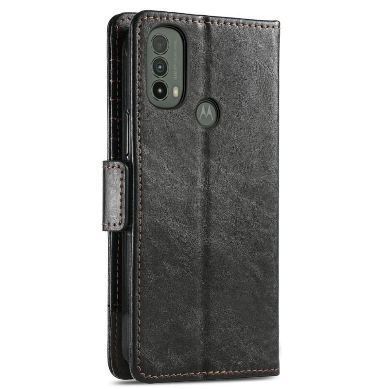 Flip Cover Moto E40 / E30 / E20 Tofarvet Dobbeltlås Caseneo