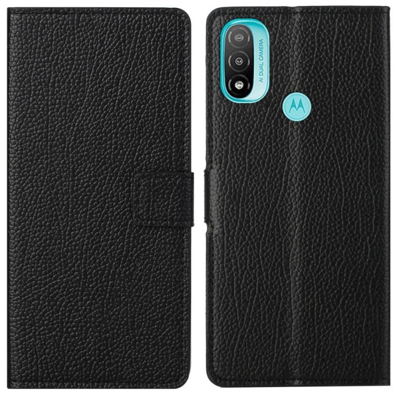 Flip Cover Moto G71 5G Litchi Korn Læder Effekt