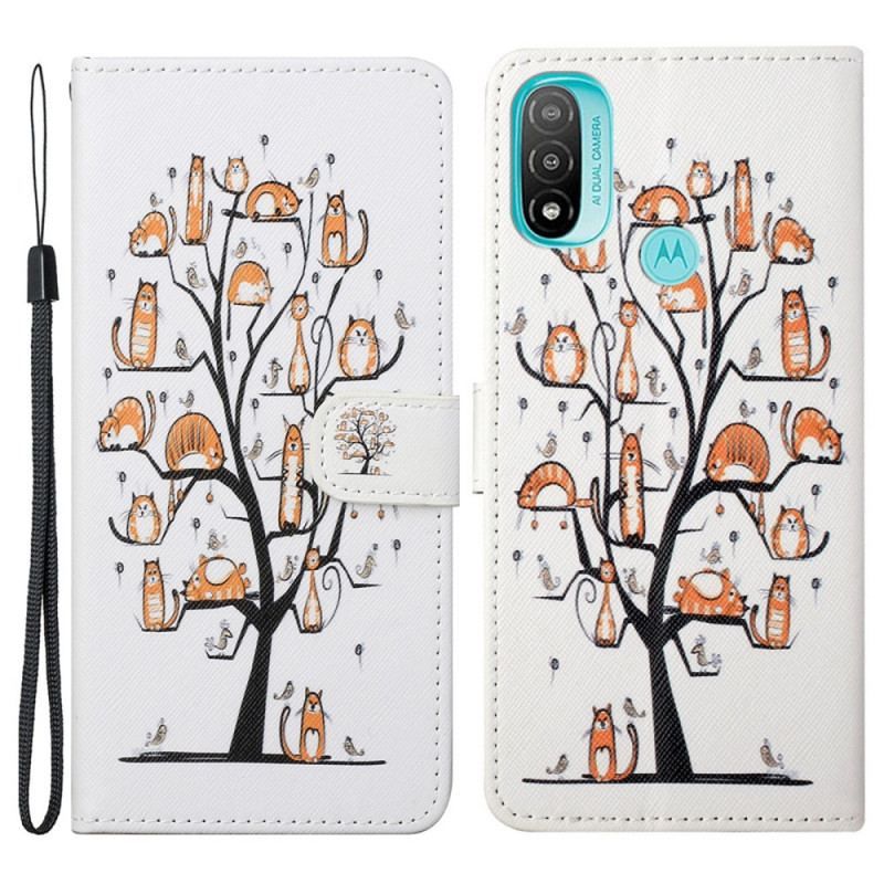 Flip Cover Moto G71 5G Med Snor Funky Cats Med Rem