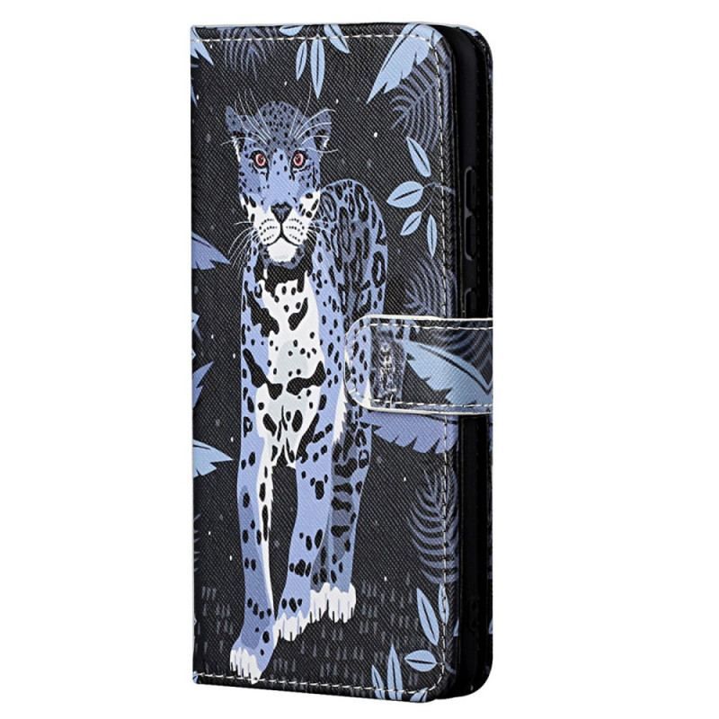 Flip Cover Moto G71 5G Med Snor Strappy Leopard