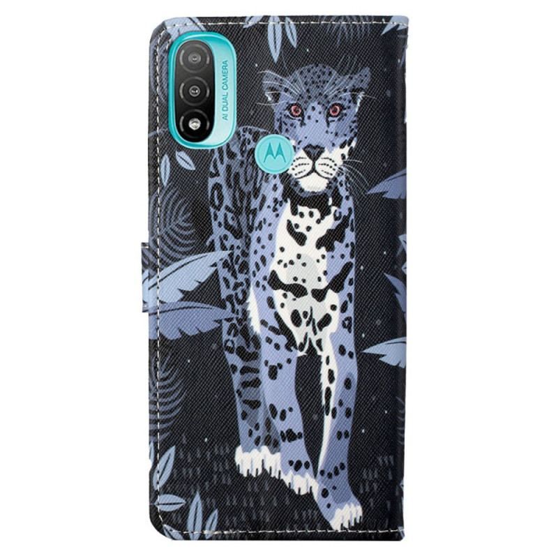 Flip Cover Moto G71 5G Med Snor Strappy Leopard