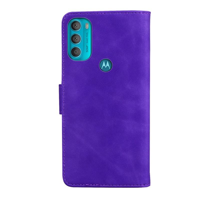 Flip Cover Moto G71 5G Monokrom Lædereffekt