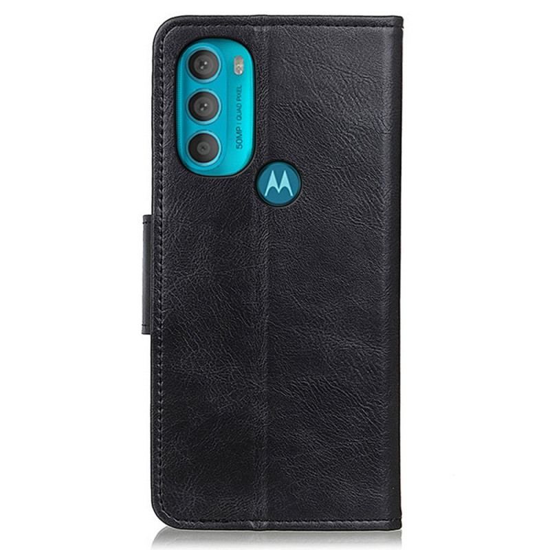 Flip Cover Moto G71 5G Vendbar Lås I Lædereffekt