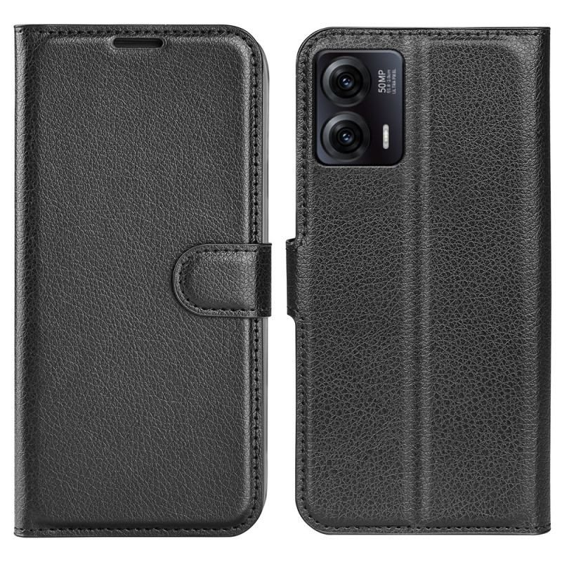 Flip Cover Moto G73 5G Klassisk Litchi-lædereffekt