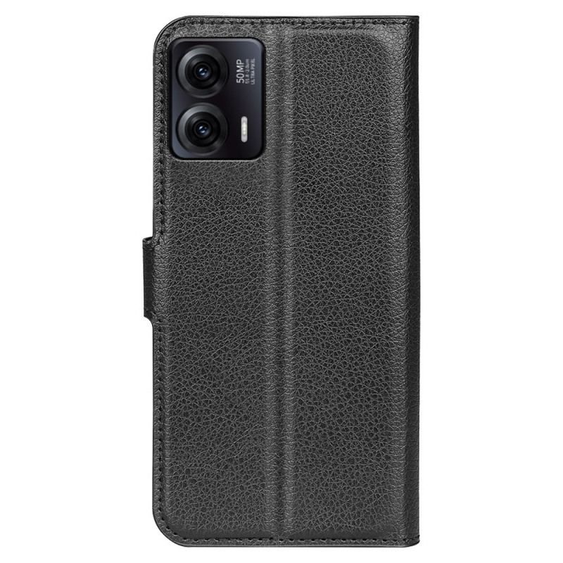 Flip Cover Moto G73 5G Klassisk Litchi-lædereffekt