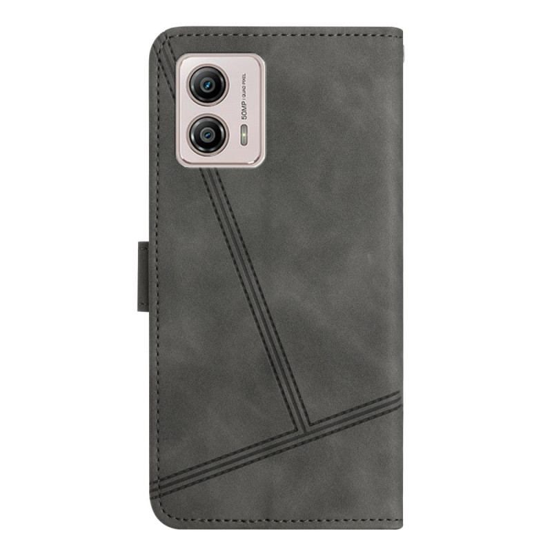 Flip Cover Moto G73 5G Med Snor Lanyard Linjer