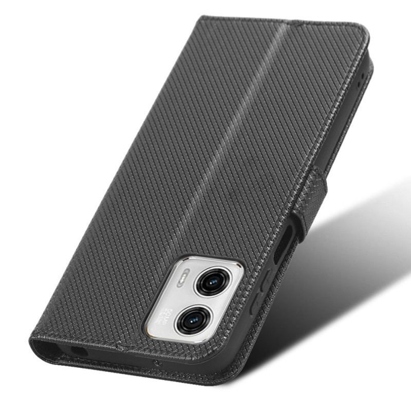 Flip Cover Moto G73 5G Med Snor Stilfuldt Strappy Imiteret Læder