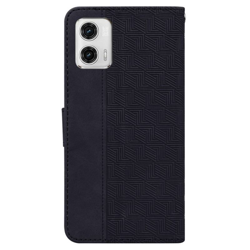 Flip Cover Moto G73 5G Med Snor Strappy Mønster