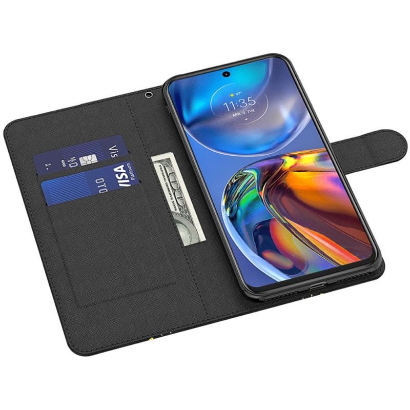 Flip Cover Moto G73 5G Med Snor Thong Sommerfugle