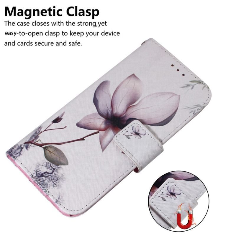 Flip Cover OnePlus 10 Pro 5G Blomst Støvet Pink
