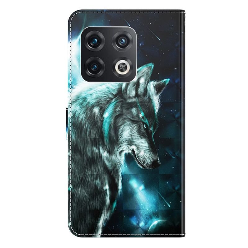 Flip Cover OnePlus 10 Pro 5G Med Snor Lanyard Wolf