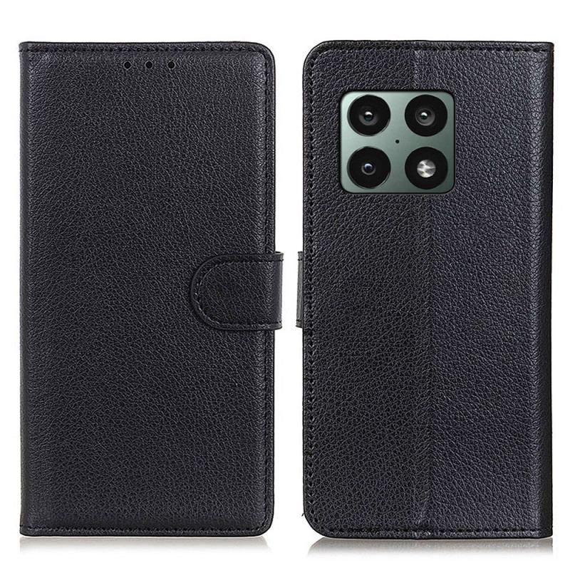 Flip Cover OnePlus 10 Pro 5G Traditionelt Litchi