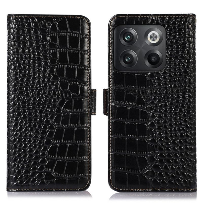 Flip Cover OnePlus 10T 5G Crocodile Style Rfid