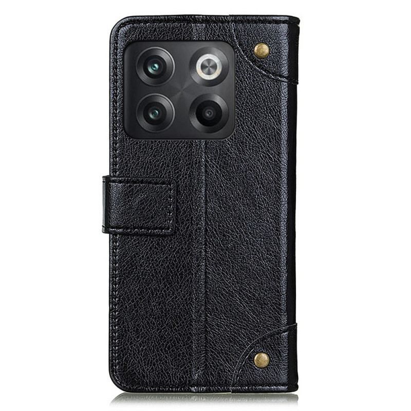 Flip Cover OnePlus 10T 5G Style Nappa Læder Vintage Nitter