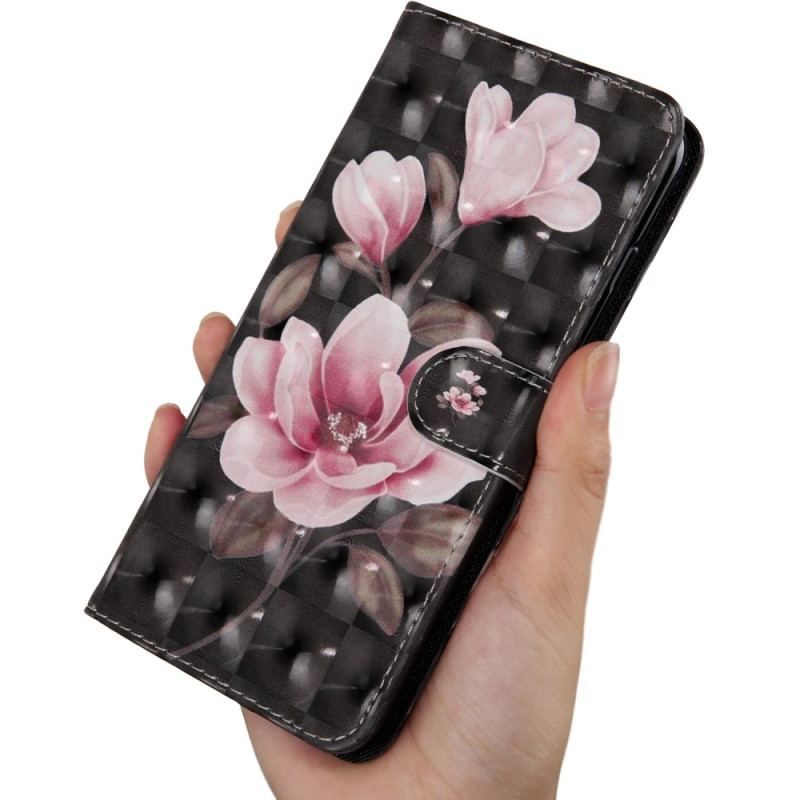 Flip Cover Oppo A54 5G / A74 5G Blomster Med Snor