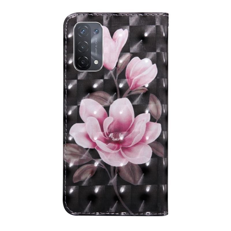 Flip Cover Oppo A54 5G / A74 5G Blomster Med Snor