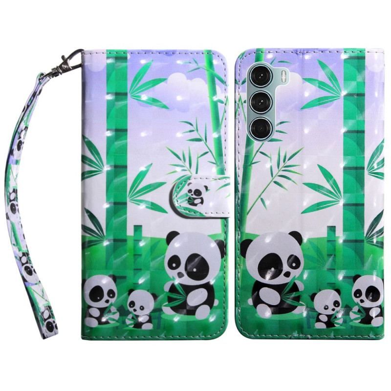 Flip Cover Oppo A54 5G / A74 5G Panda Med Snor