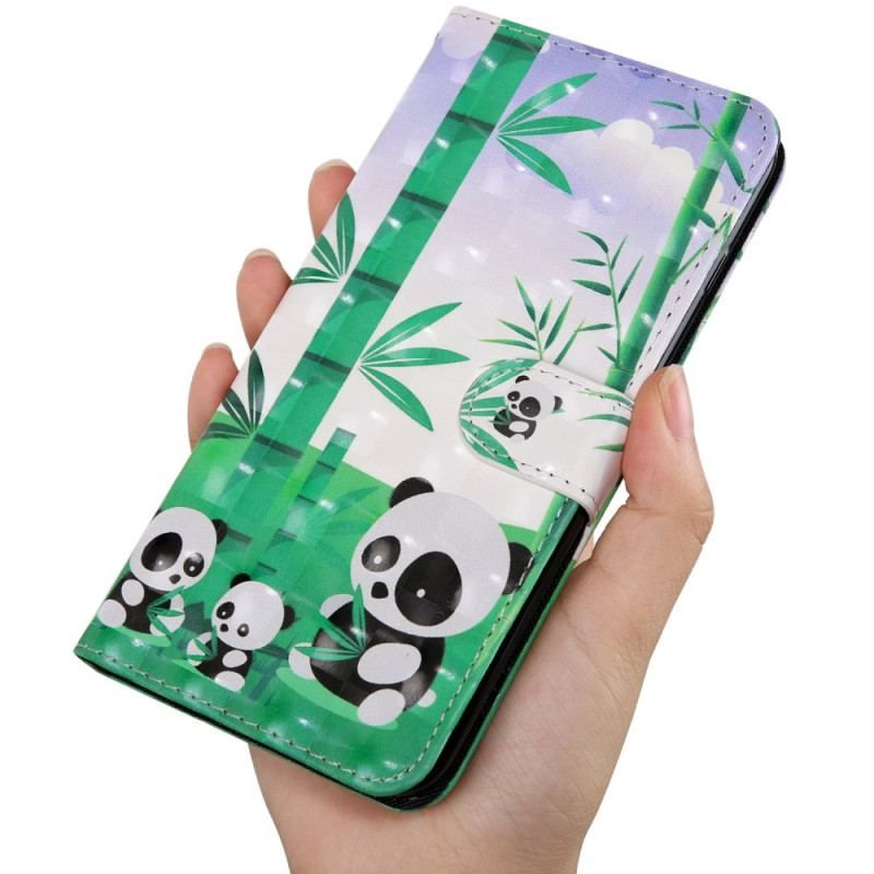 Flip Cover Oppo A54 5G / A74 5G Panda Med Snor