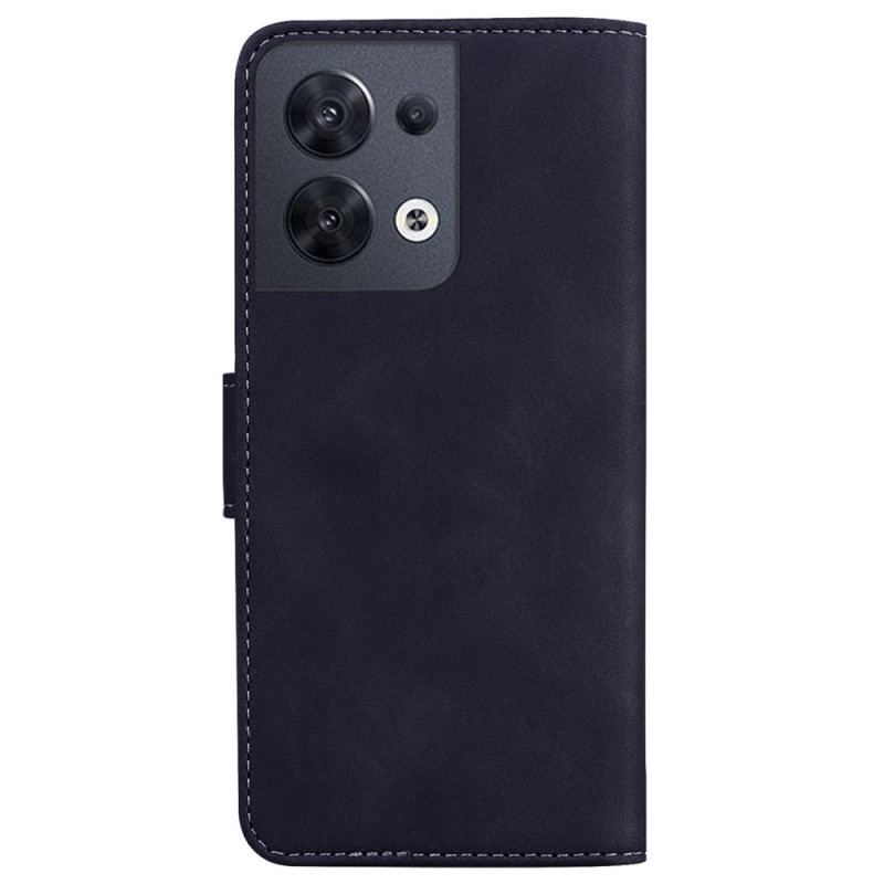 Flip Cover Oppo Reno 8 Couture Lædereffekt