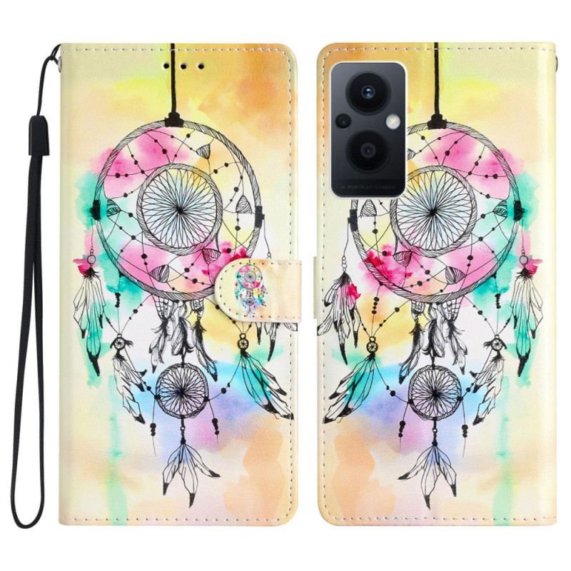 Flip Cover Oppo Reno 8 Lite Med Snor Strap Dream Catcher