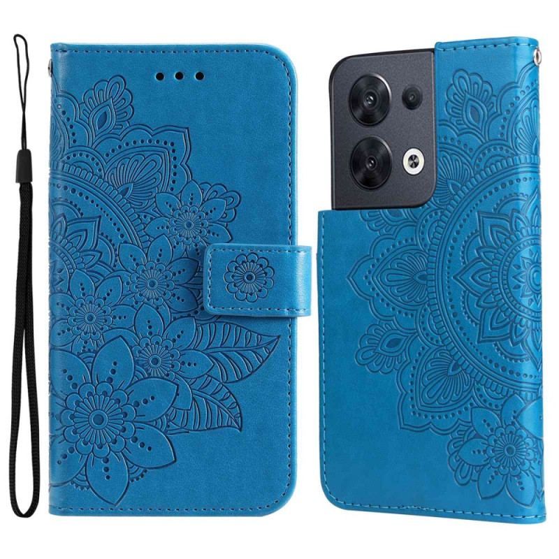 Flip Cover Oppo Reno 8 Med Snor Strappy Floral