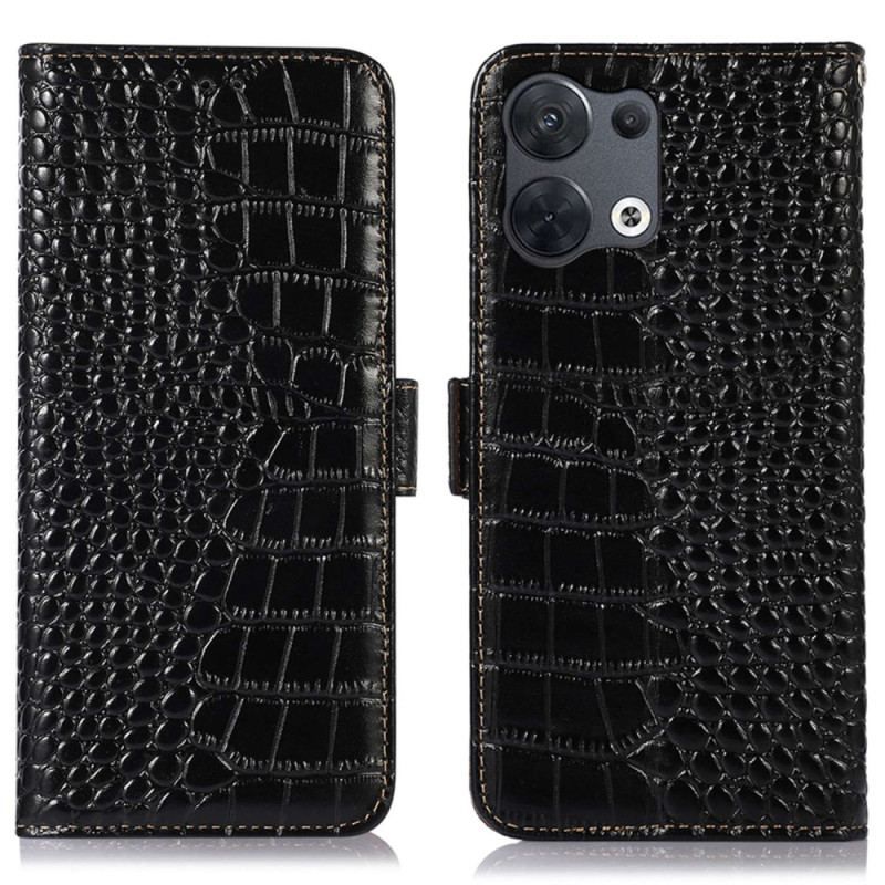 Flip Cover Oppo Reno 8 Pro Crocodile Style Rfid