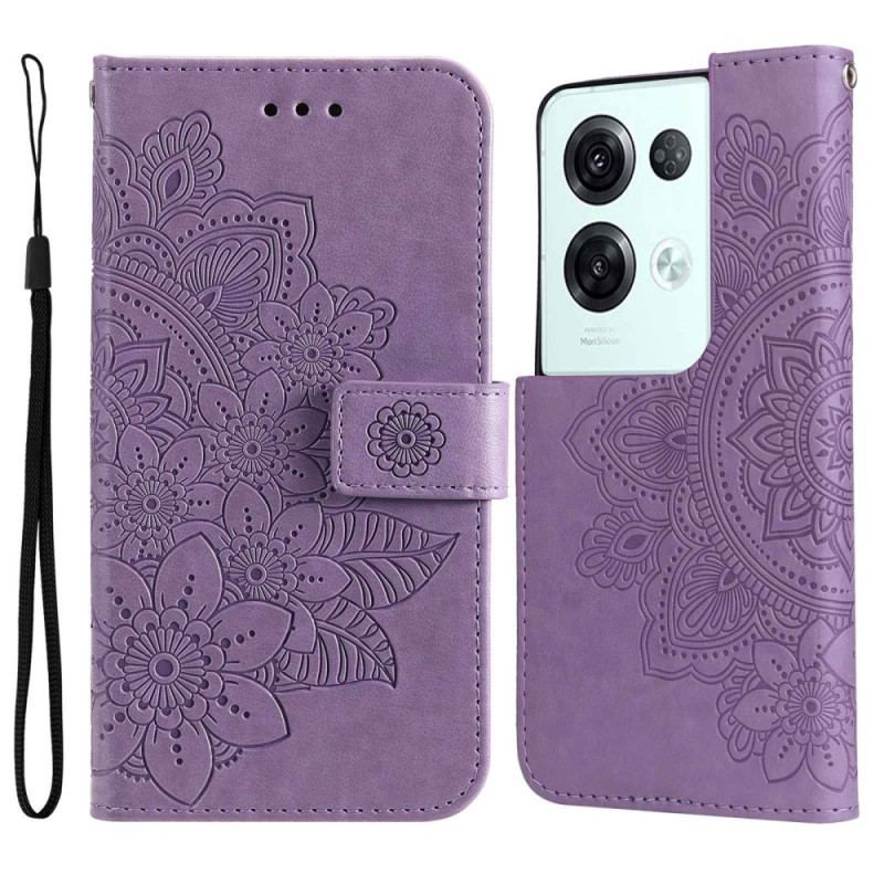 Flip Cover Oppo Reno 8 Pro Med Snor Strappy Floral