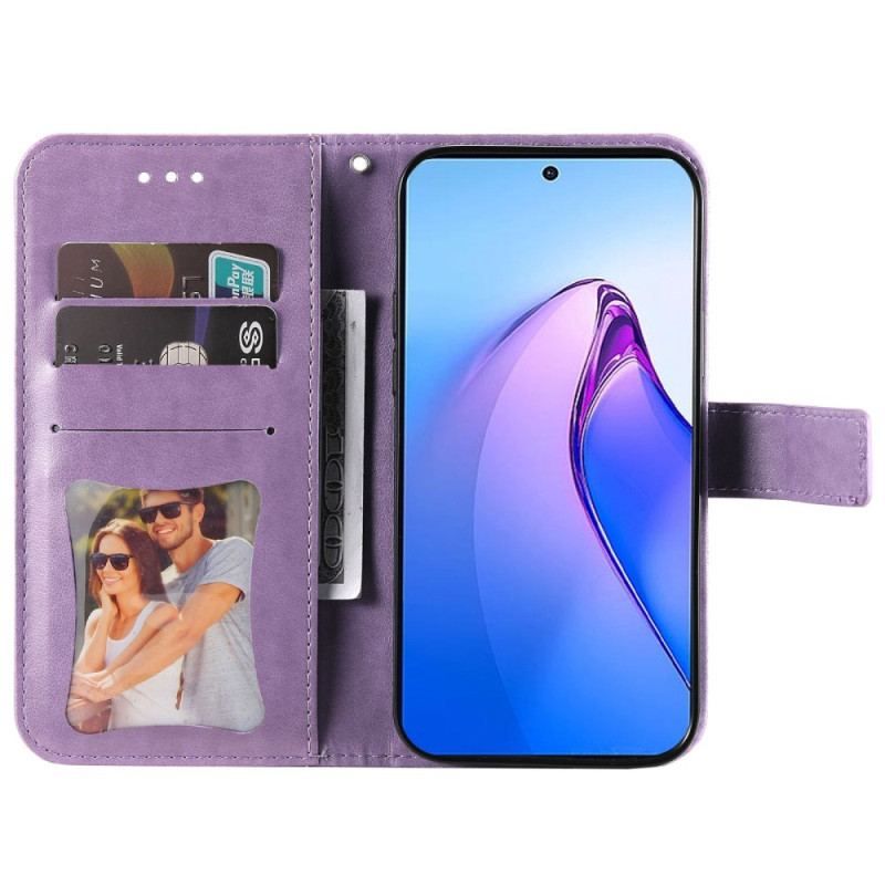 Flip Cover Oppo Reno 8 Pro Med Snor Strappy Floral