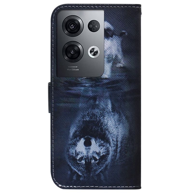 Flip Cover Oppo Reno 8 Pro Med Snor Strappy Puppy Dream