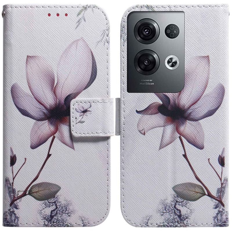 Flip Cover Oppo Reno 8 Pro Med Snor Vintage Strappy Blomst