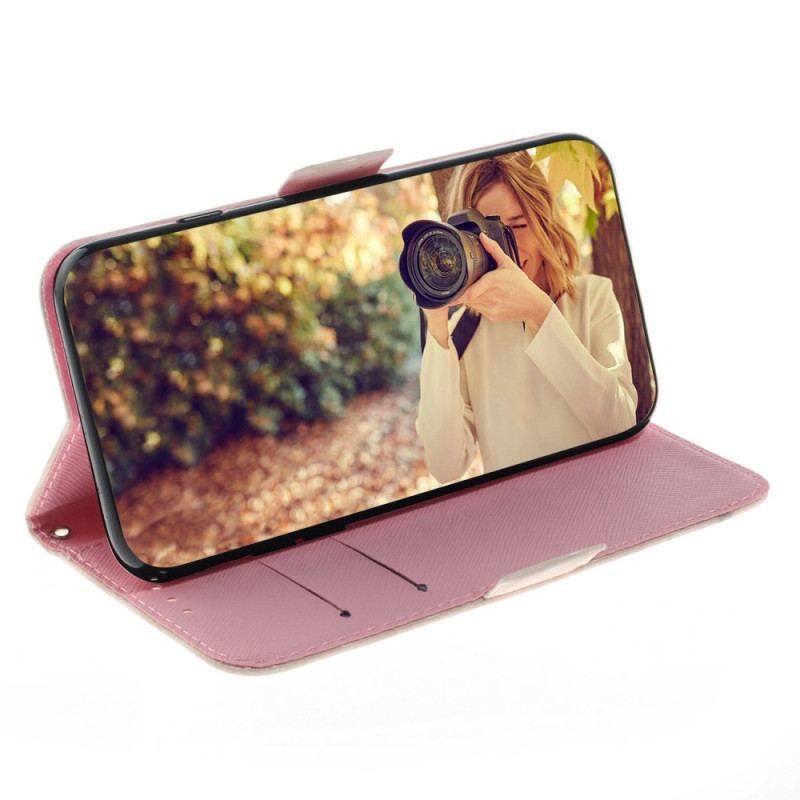 Flip Cover Oppo Reno 8 Pro Panda Love Med Snor