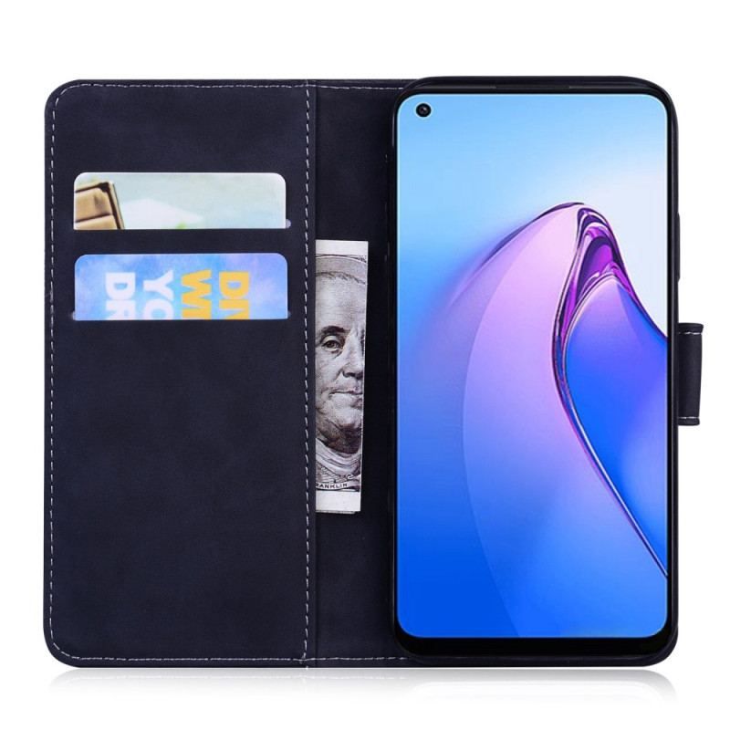 Flip Cover Oppo Reno 8 Tiger Fodaftryk