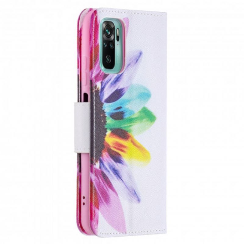 Flip Cover Poco M5s Akvarel Blomst