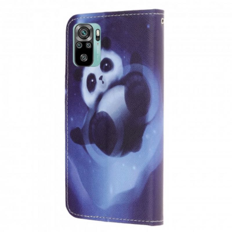 Flip Cover Poco M5s Med Snor Panda Space Med Snor