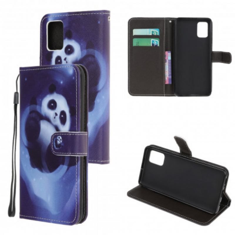 Flip Cover Poco M5s Med Snor Panda Space Med Snor