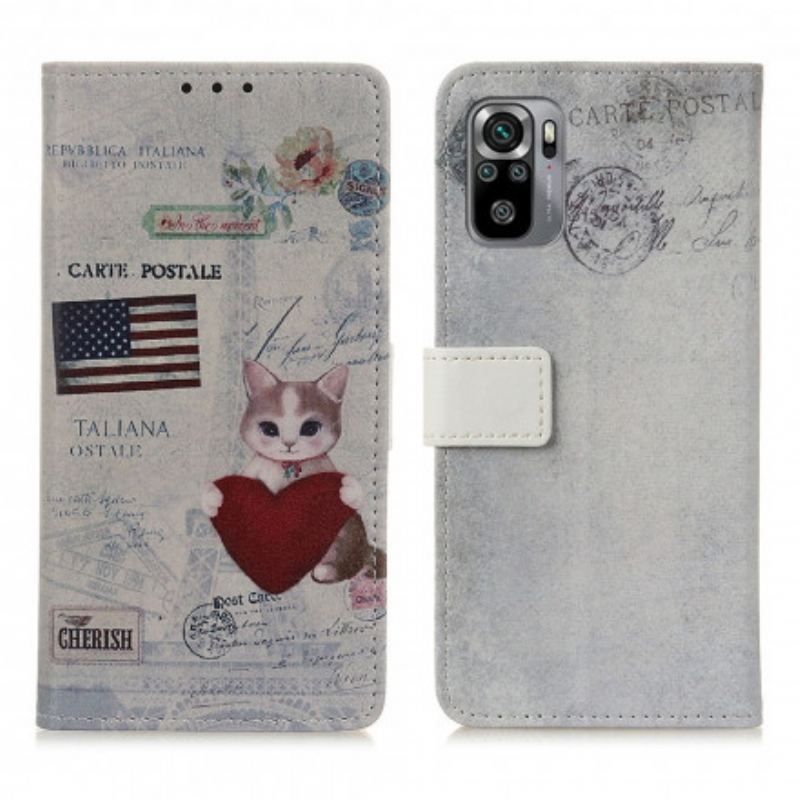 Flip Cover Poco M5s Rejsende Kat