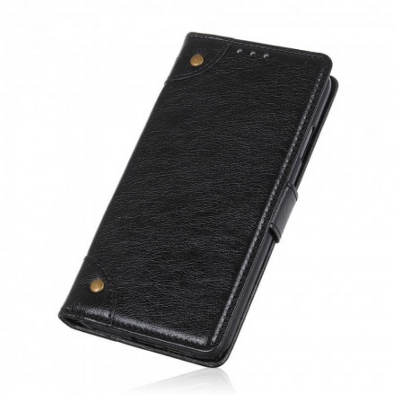 Flip Cover Poco M5s Style Nappa Læder Vintage Nitter