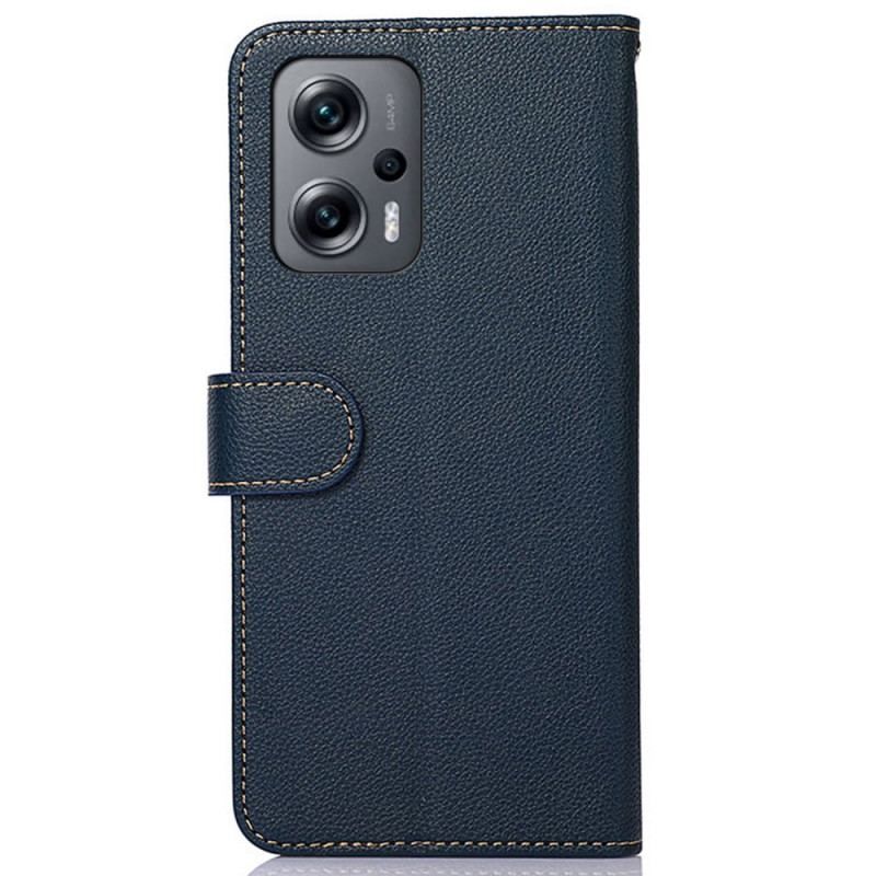 Flip Cover Poco X4 GT Lychee Style Rfid Khazneh