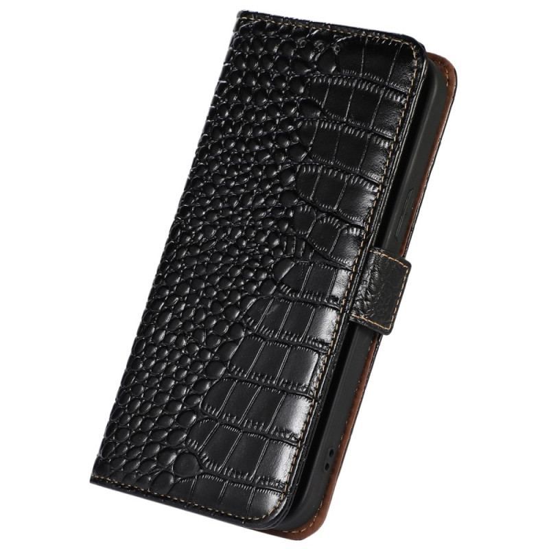 Flip Cover Poco X5 5G Crocodile Style Rfid