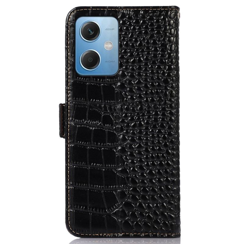 Flip Cover Poco X5 5G Crocodile Style Rfid