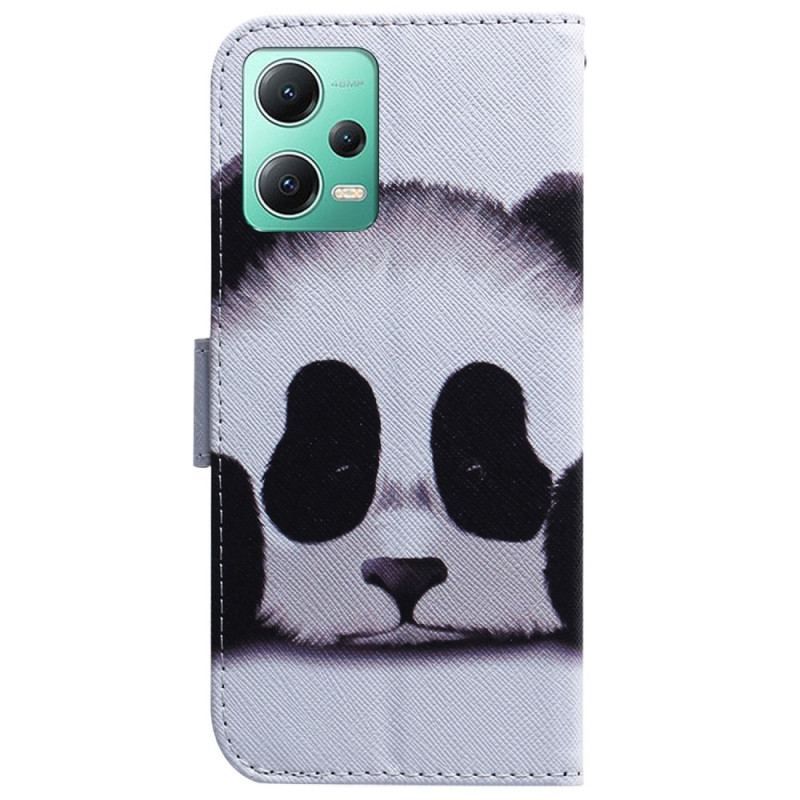 Flip Cover Poco X5 5G Med Snor Strappy Panda