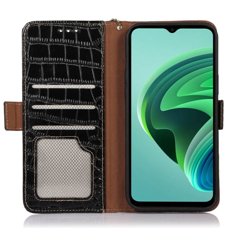 Flip Cover Poco X5 Pro 5G Crocodile Style Rfid