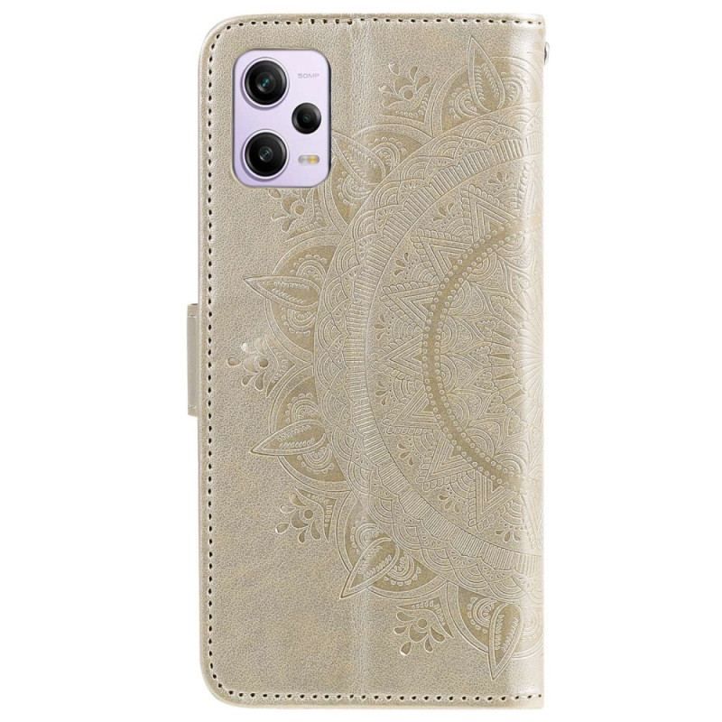 Flip Cover Poco X5 Pro 5G Mandala Sun Med Snor